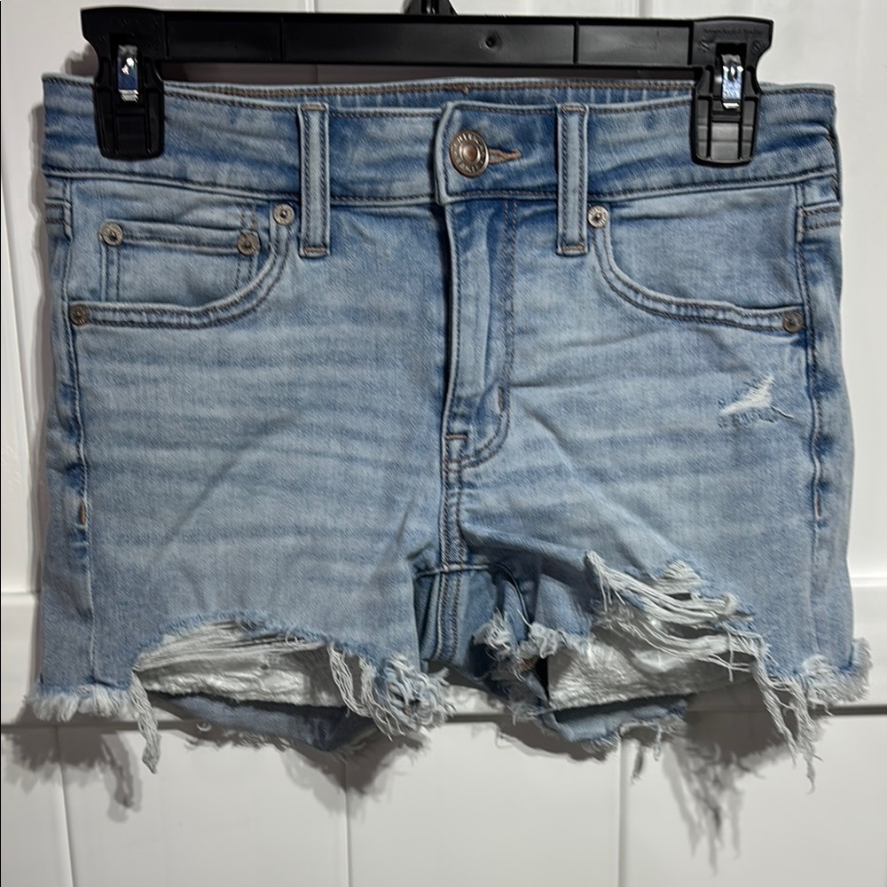 American Eagle midi blue jean shorts